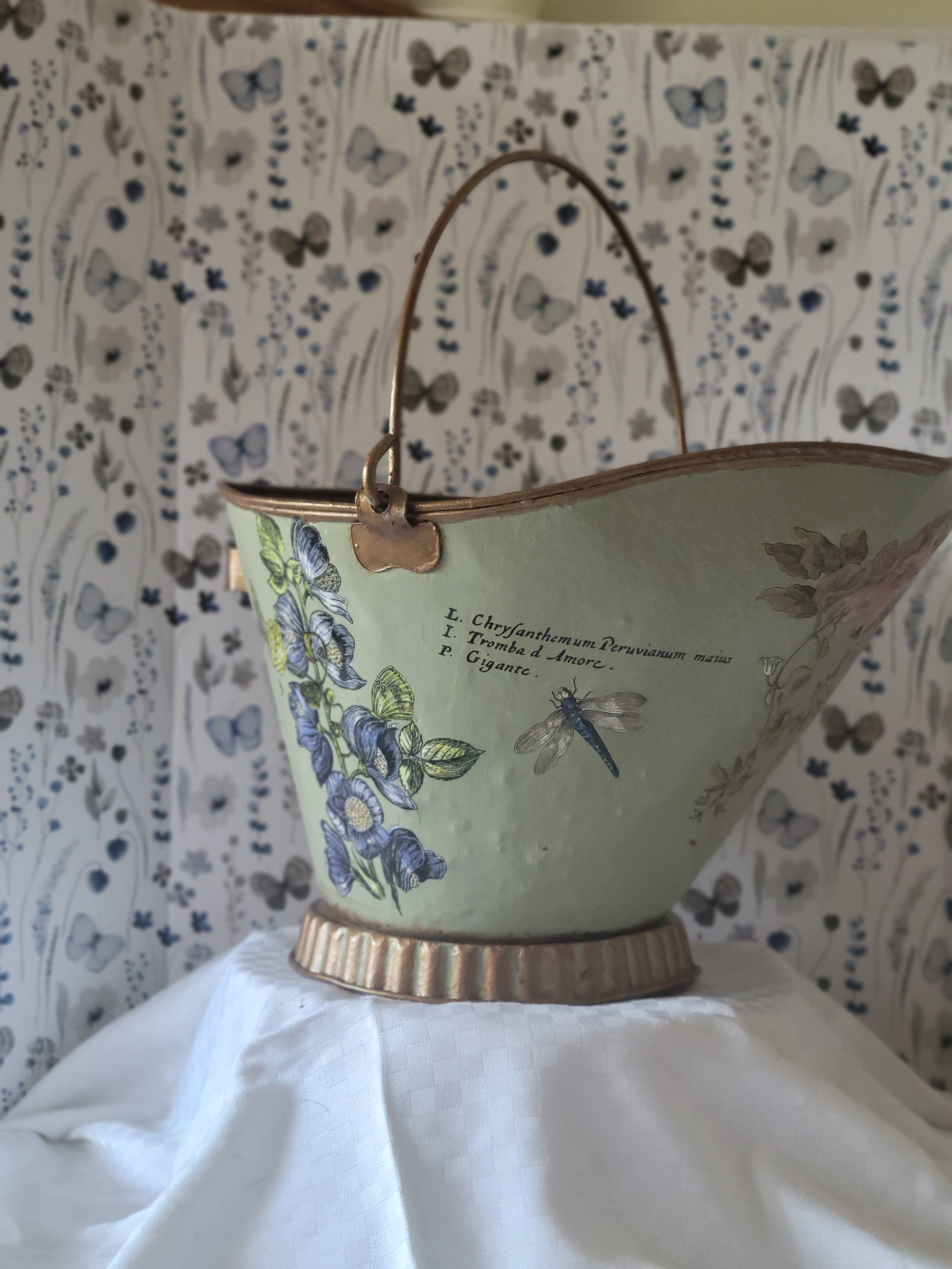 Vintage Floral Coal Bucket