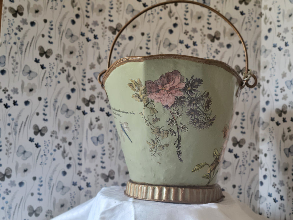 Vintage Floral Coal Bucket