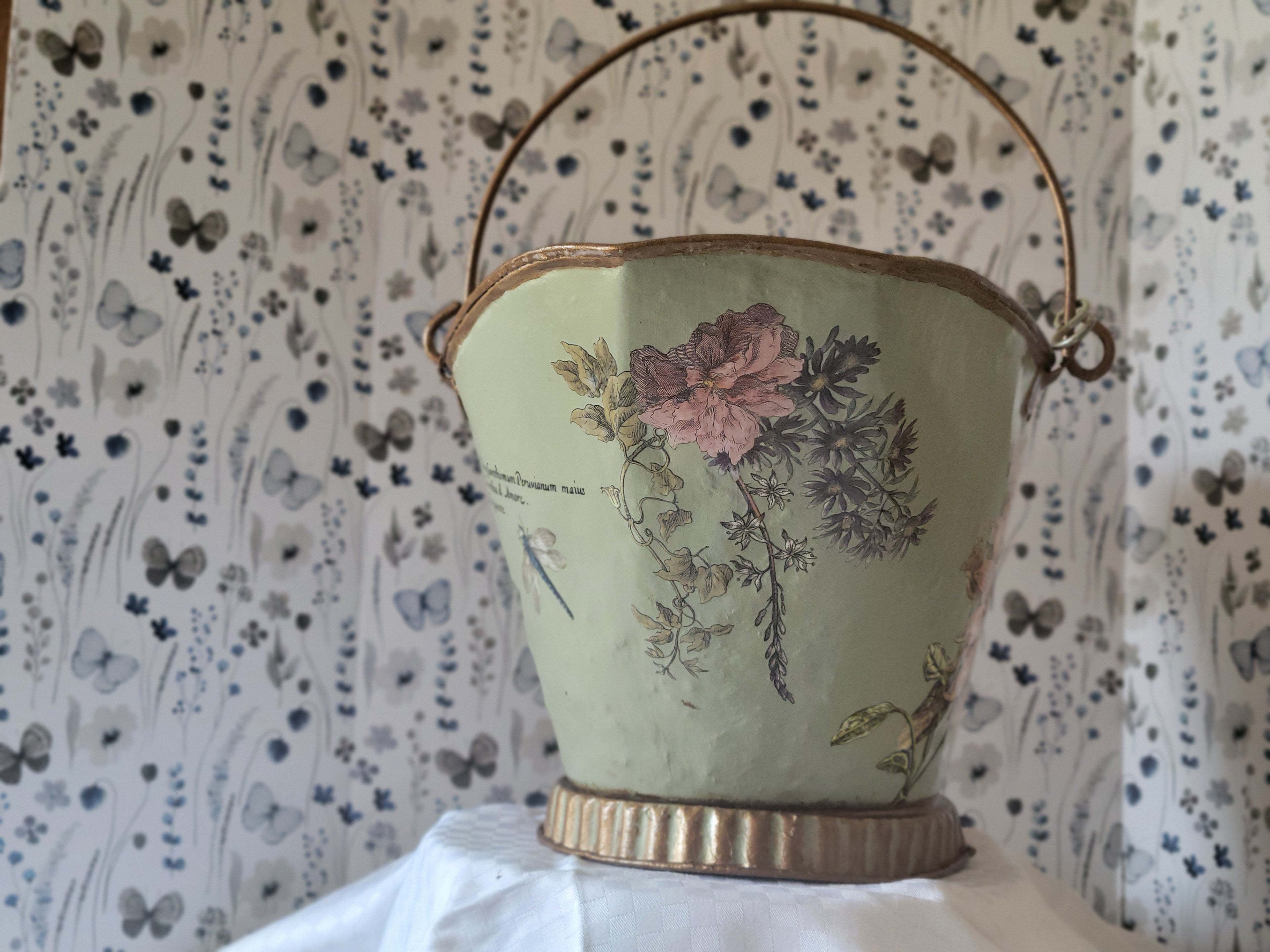 Vintage Floral Coal Bucket