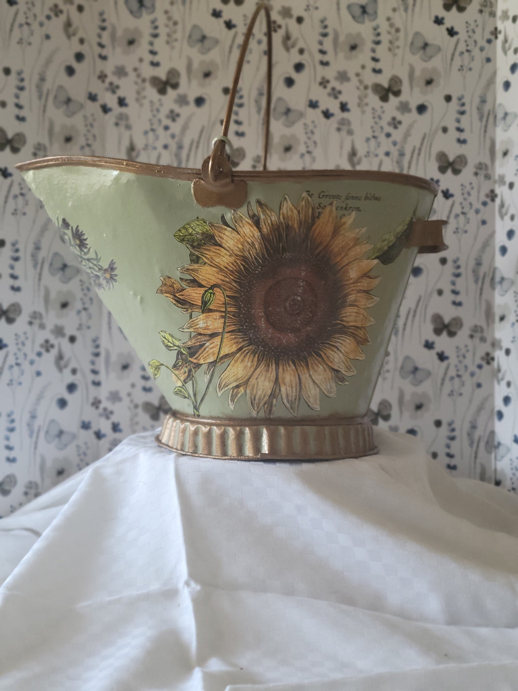 Vintage Floral Coal Bucket