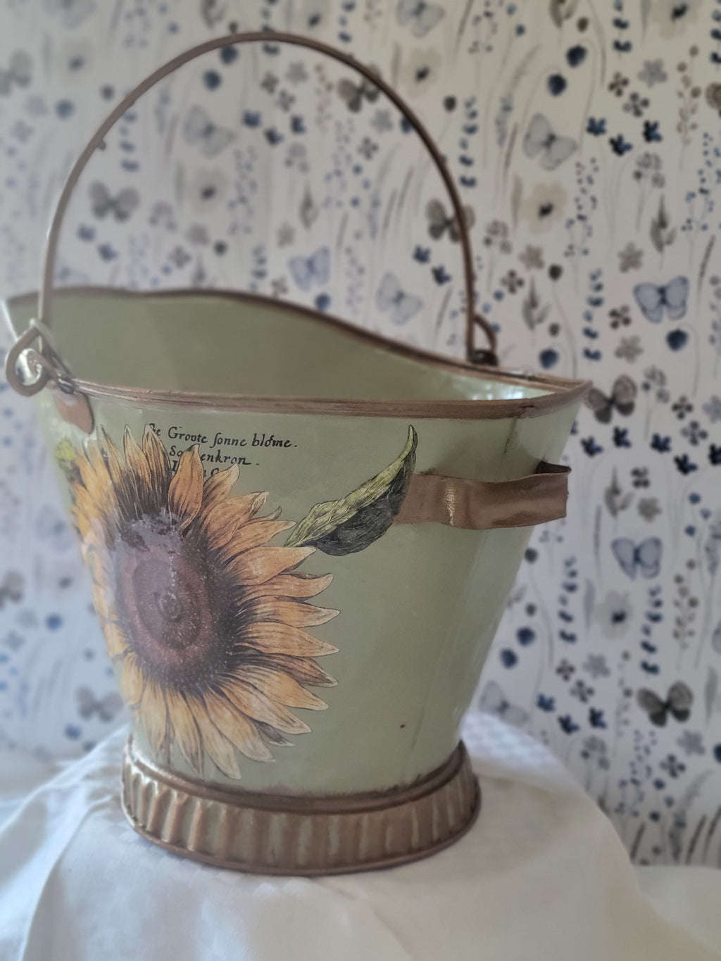 Vintage Floral Coal Bucket