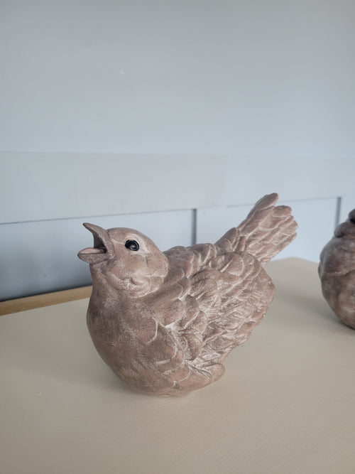 Hand-Painted Mourning Dove Figurines — Resin Bird Décor, Set of Two