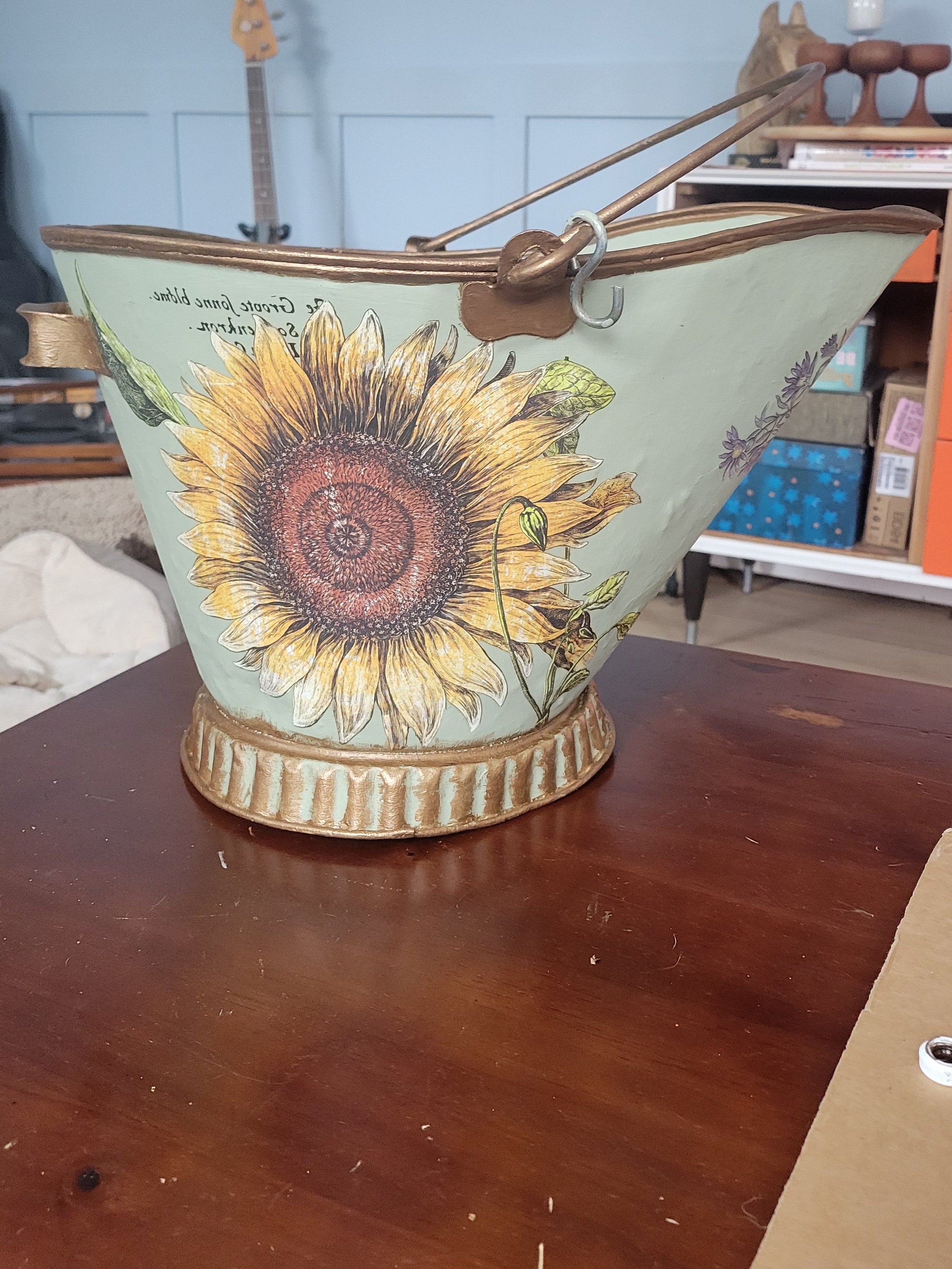 Vintage Floral Coal Bucket